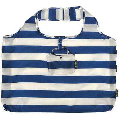 Meori Classic Blue Stripes Pocket Shopper Bag