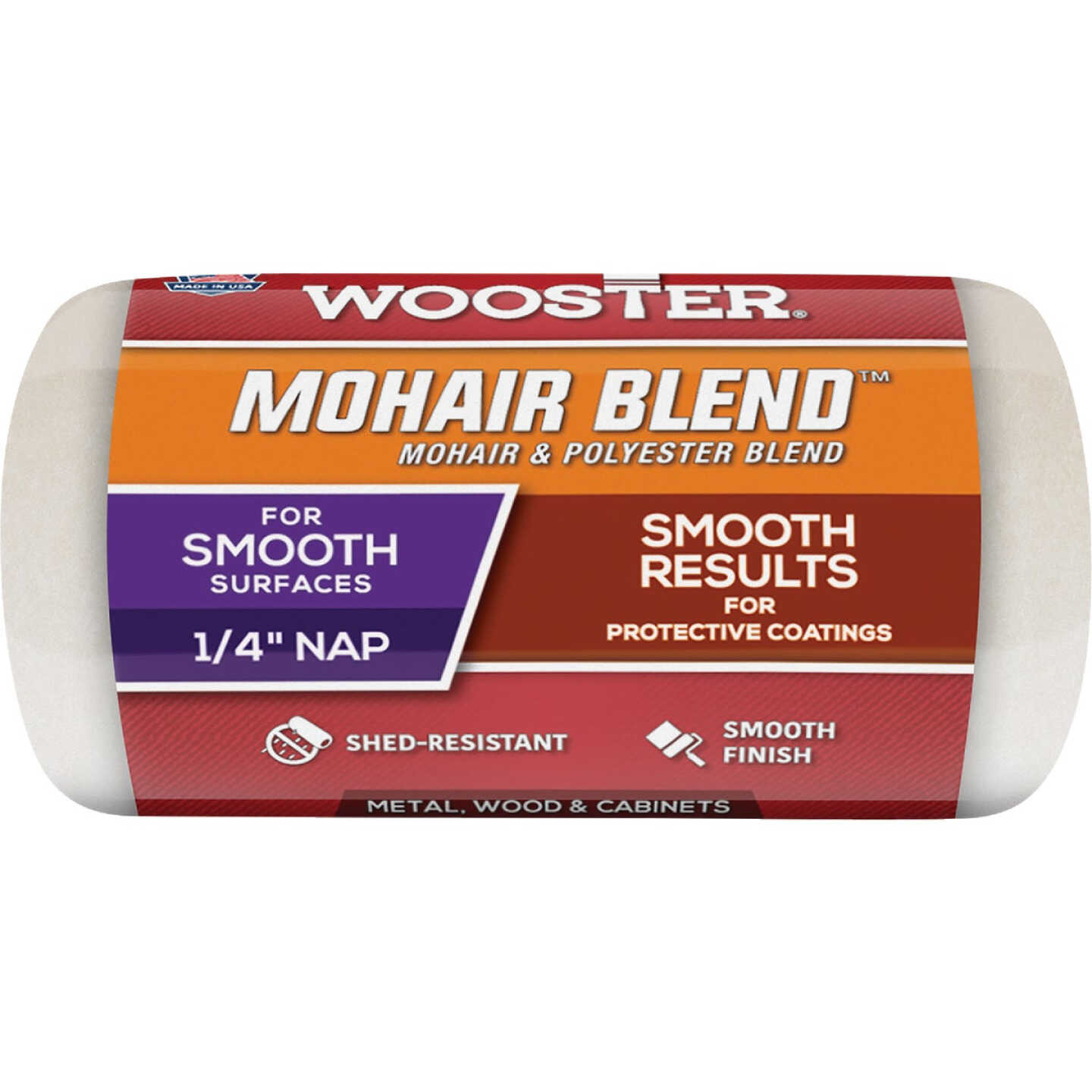 Wooster Mohair Blend 4 In. x 1/4 In. Woven Fabric Roller Cover Image 1